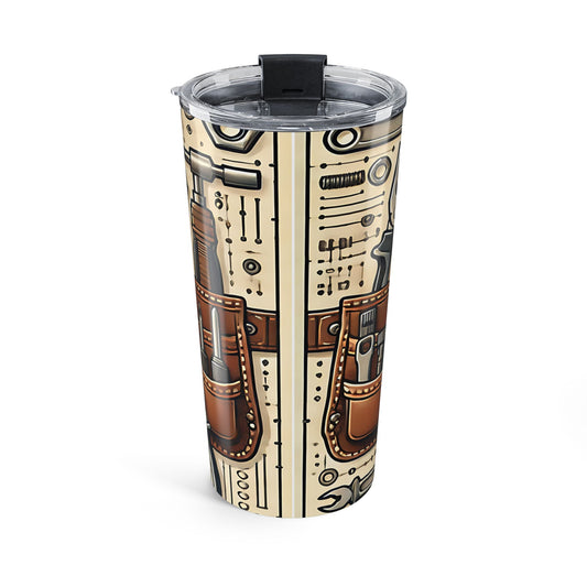 Tumbler with steampunk design on a white background