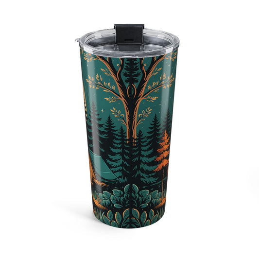 Tumbler with forest design on a white background